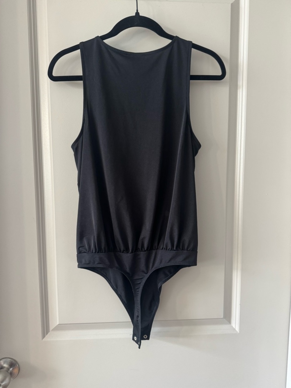 Express Black Surplice Draped Bodysuit - Picture 2 of 3